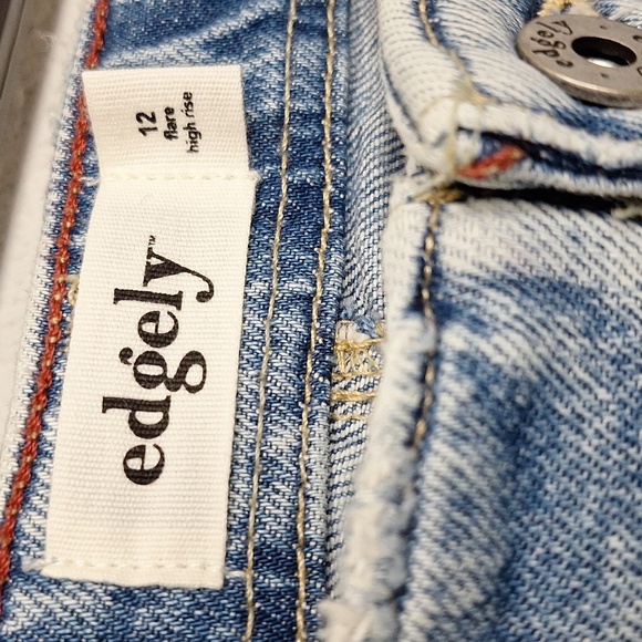 Maurices NEW Edgely Flare Front Seam & Slit Western Retro High Rise Jean Size 12 - Picture 7 of 13